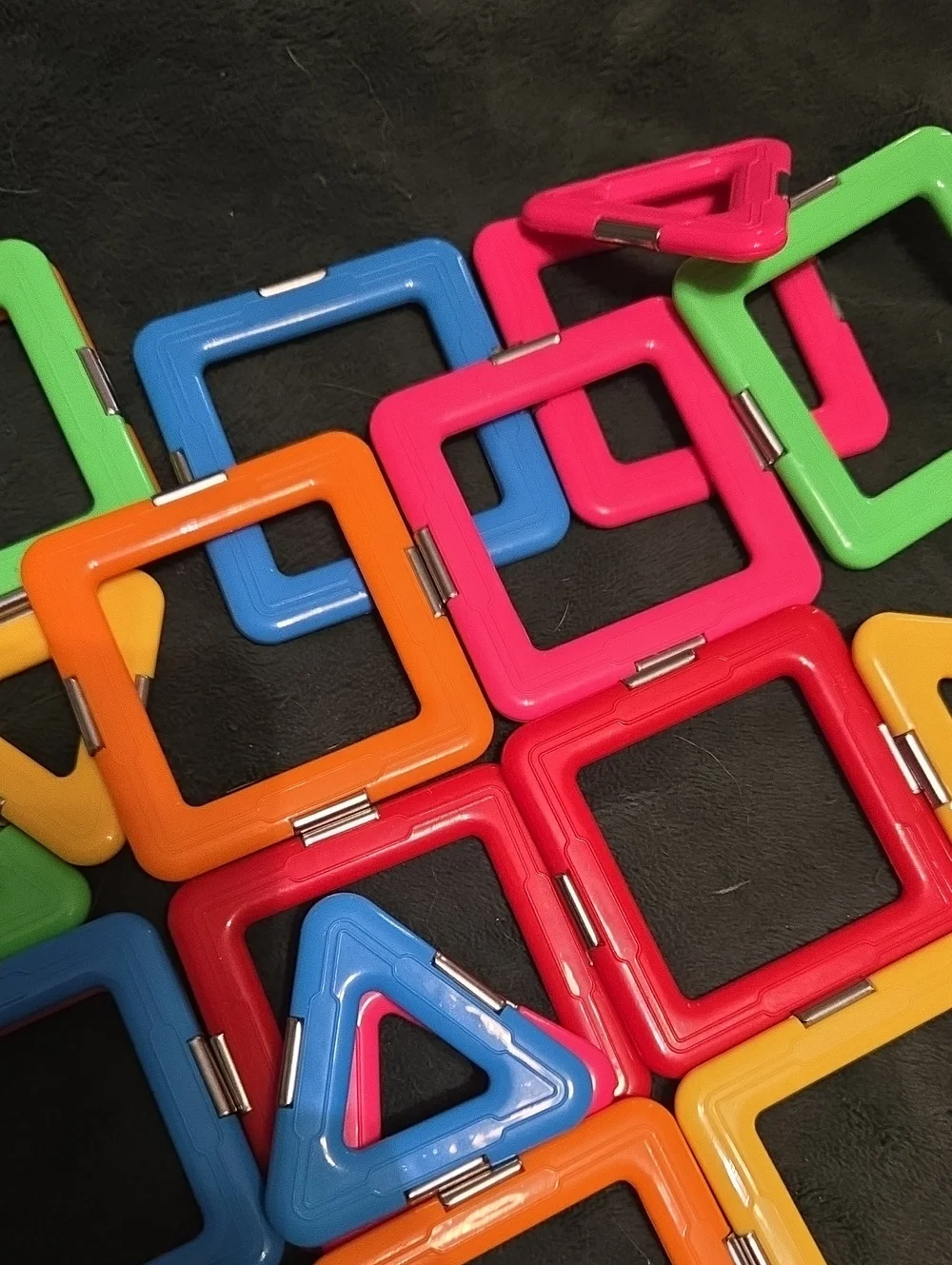 CooDoo Bright Multicolor Magnetic Tile Squares & Triangles